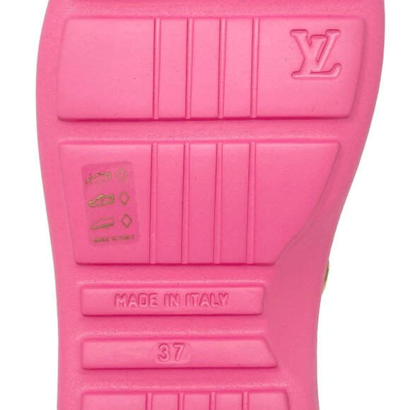 LOUIS VUITTON Vintage LV Monogram Slide Sandals #37 US 7 Pink Rubber [103822] - Picture 10 of 10